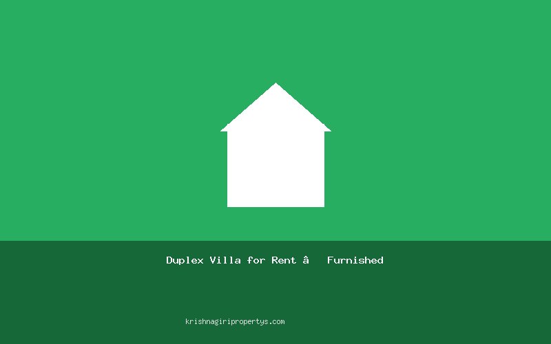 Duplex Villa for Rent – Furnished